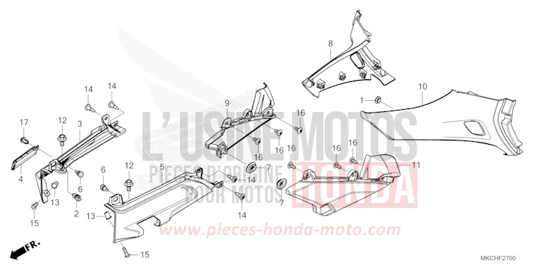 SIDE COVER for Gold Wing PEAL DEEP MUD GRAY (NHC47B) from 2021